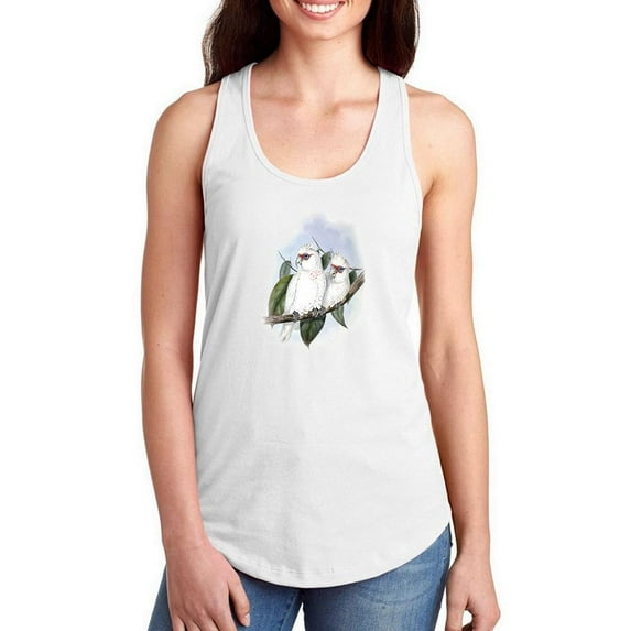 Pastel Parrots Iv Racerback Tank Women -John Gould Designs, Female x-Small
