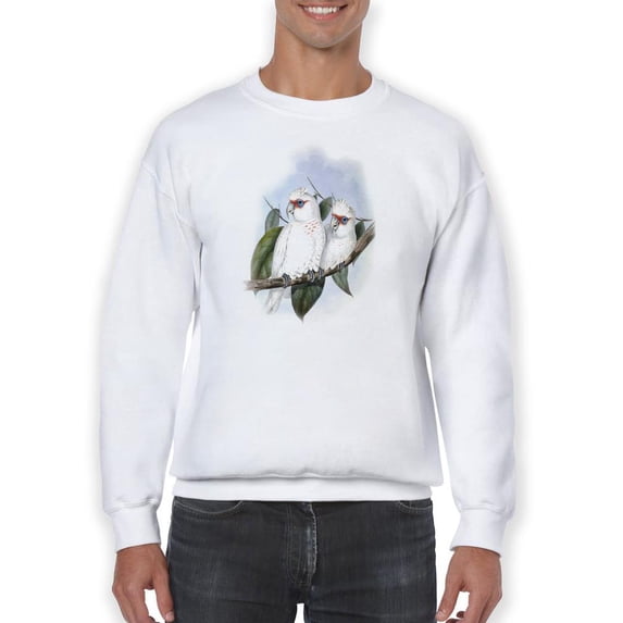 Pastel Parrots Iv Sweatshirt Men -John Gould Designs, Male 3X-Large