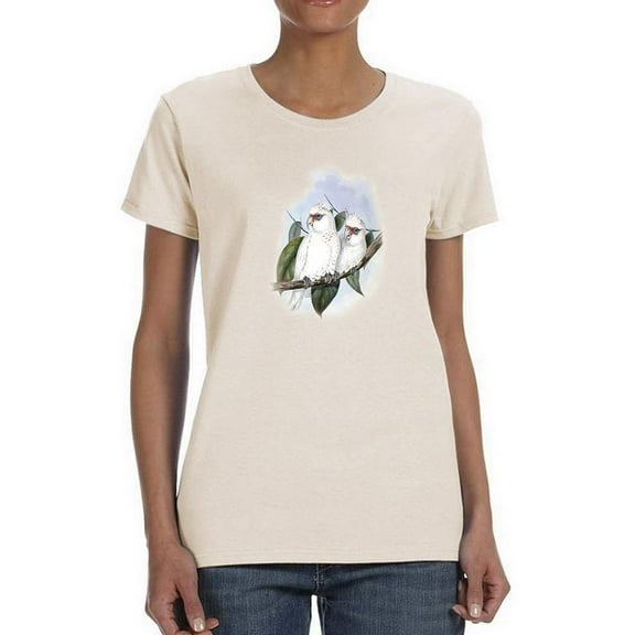 Pastel Parrots Iv T-Shirt Women -John Gould Designs, Female x-Large
