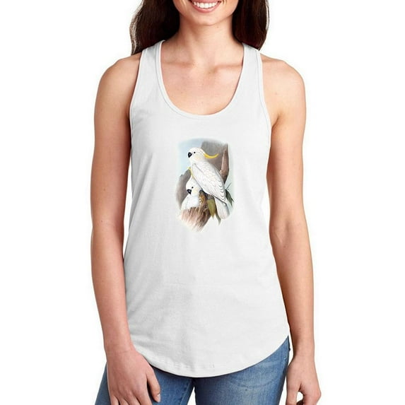 Pastel Parrots V Racerback Tank Women -John Gould Designs, Female Small