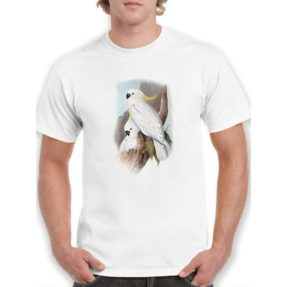 Pastel Parrots V T-Shirt Men -John Gould Designs, Male Medium