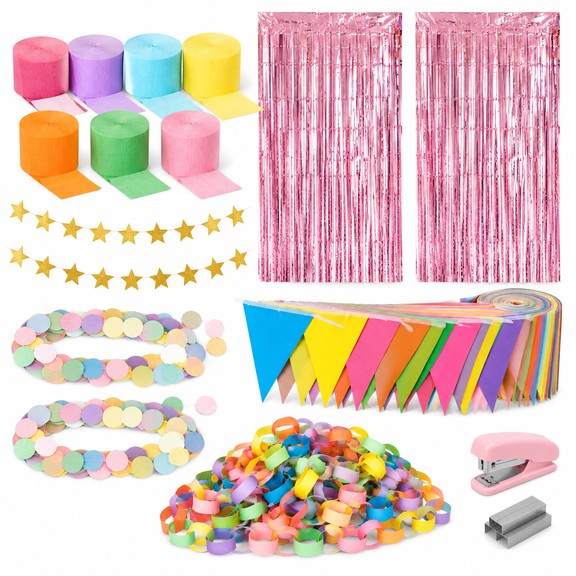 Pastel Party Decoration 574 ft Crepe Streamers for Party Decor
