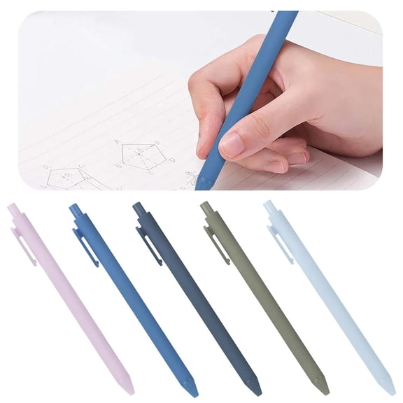 Pastel Pens 5 Pack Retractable Gel Ink Pens 0.5mm Fine Point Black Ink Pens Gel Pens Style Journaling Note Taking Office Supplies