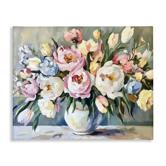 Stupell Industries Pastel Peony Bunch Bouquet Canvas Wall Art, design by Petal Prints Design