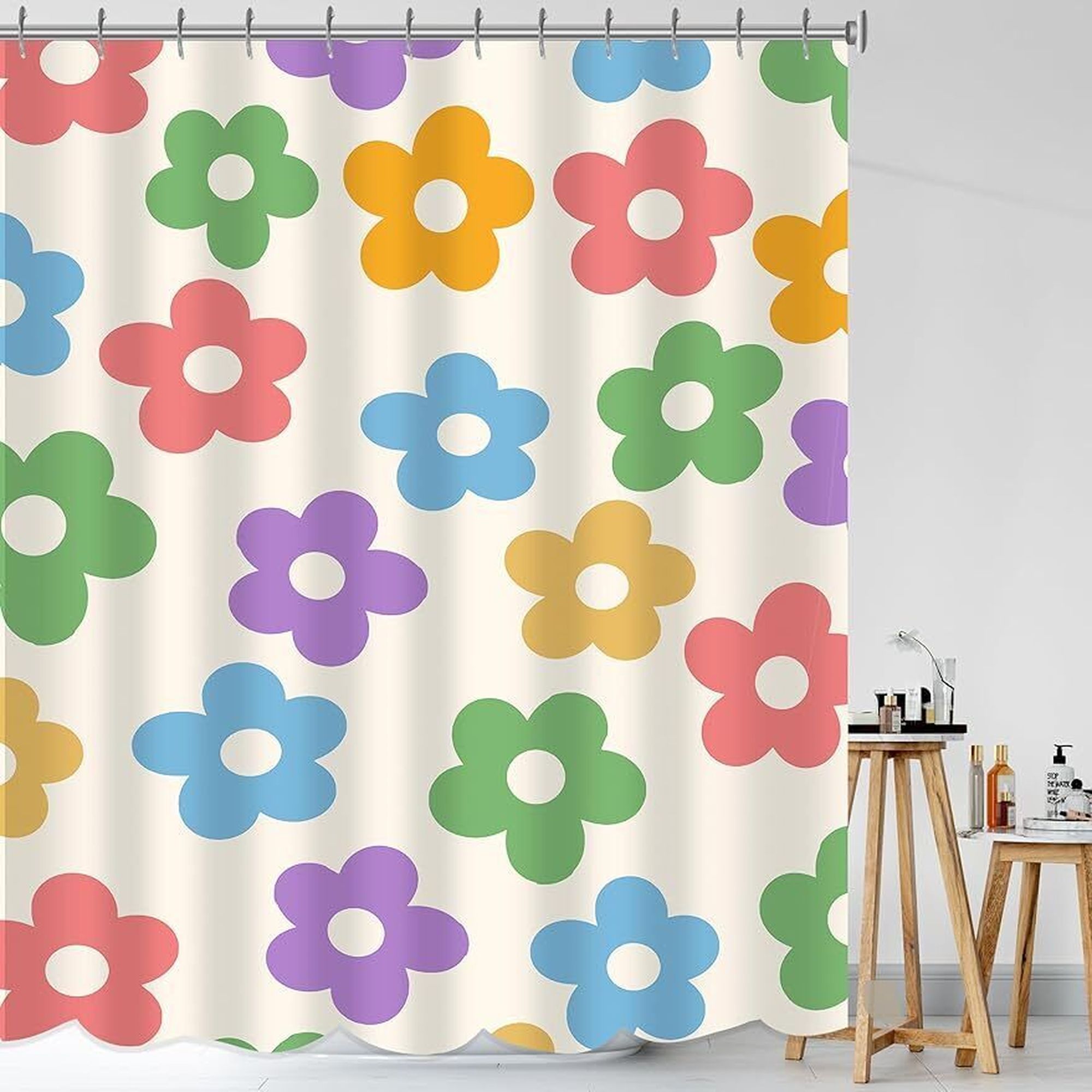 Pastel Petals Shower Curtain Add a Touch of Floral Elegance to Your