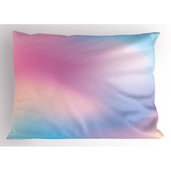 Pastel Pillow Sham Abstract Blurry Colors Composition Sweet Daydream Fantasy Miscellaneous, Decorative Standard Queen Size Printed Pillowcase, 30 X 20 Inches, Pink Aqua Peach White, by Ambesonne