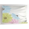 thumbnail image 1 of Pastel Pillow Sham Gerbera Daisies Chamomiles in Different Colors Spring Season Garden, Decorative Standard Size Printed Pillowcase, 26 X 20 Inches, Pale Green Aqua Pale Blue, by Ambesonne, 1 of 2