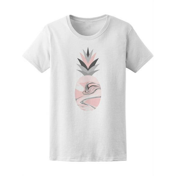 Pastel Pineapple Marble Texture T-Shirt Women -Image by Shutterstock, Female Small