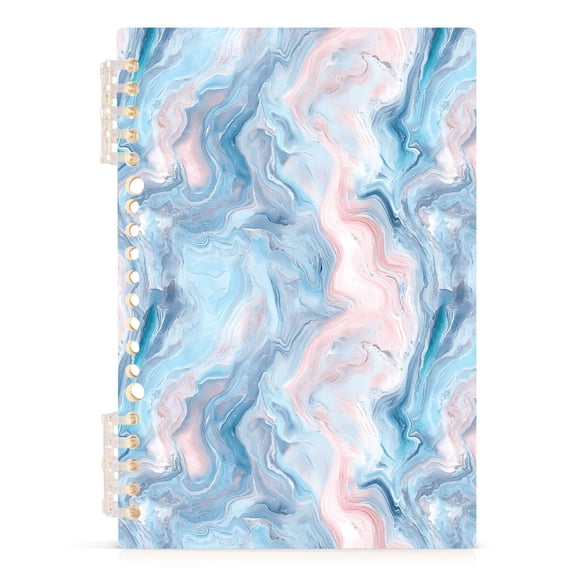 Pastel Pink Blue Marble Notebooks 1-subject Journal 60 Sheets A5 College Ruled Paper Detachable Ring 8.3"x5.7"