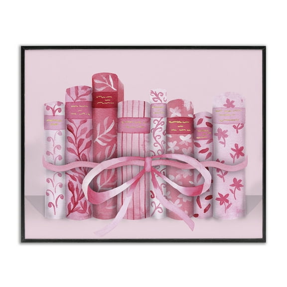 Stupell Industries Pastel Pink Book Lovers Black Framed Giclee Art, design by Nina Jacobs, 24 x 30