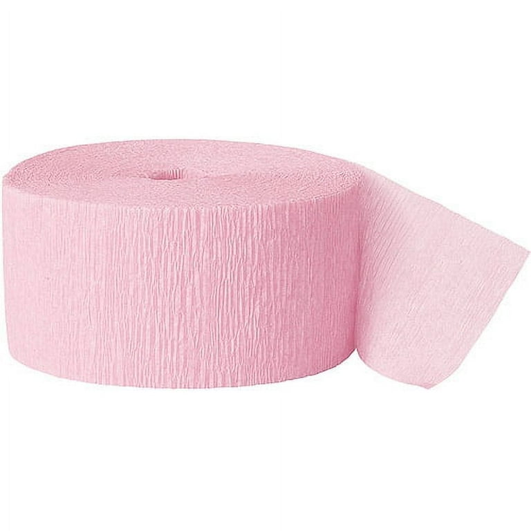 Pastel Pink Crepe Paper Party Streamer Roll, 81ft 