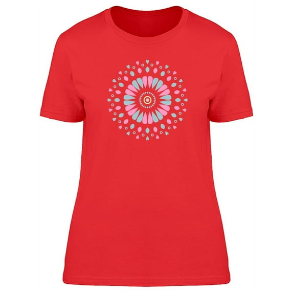 Pastel Pink Flower Mandala T-Shirt Women -Image by Shutterstock, Female Medium