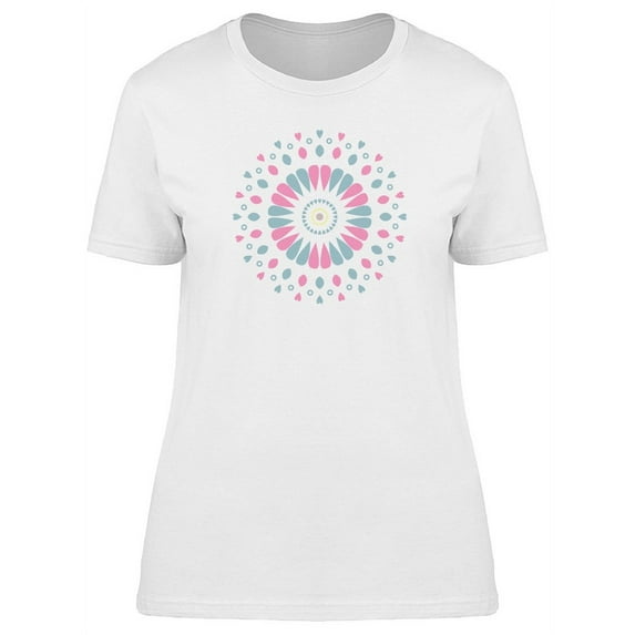 Pastel Pink Flower Mandala T-Shirt Women -Image by Shutterstock, Female Small