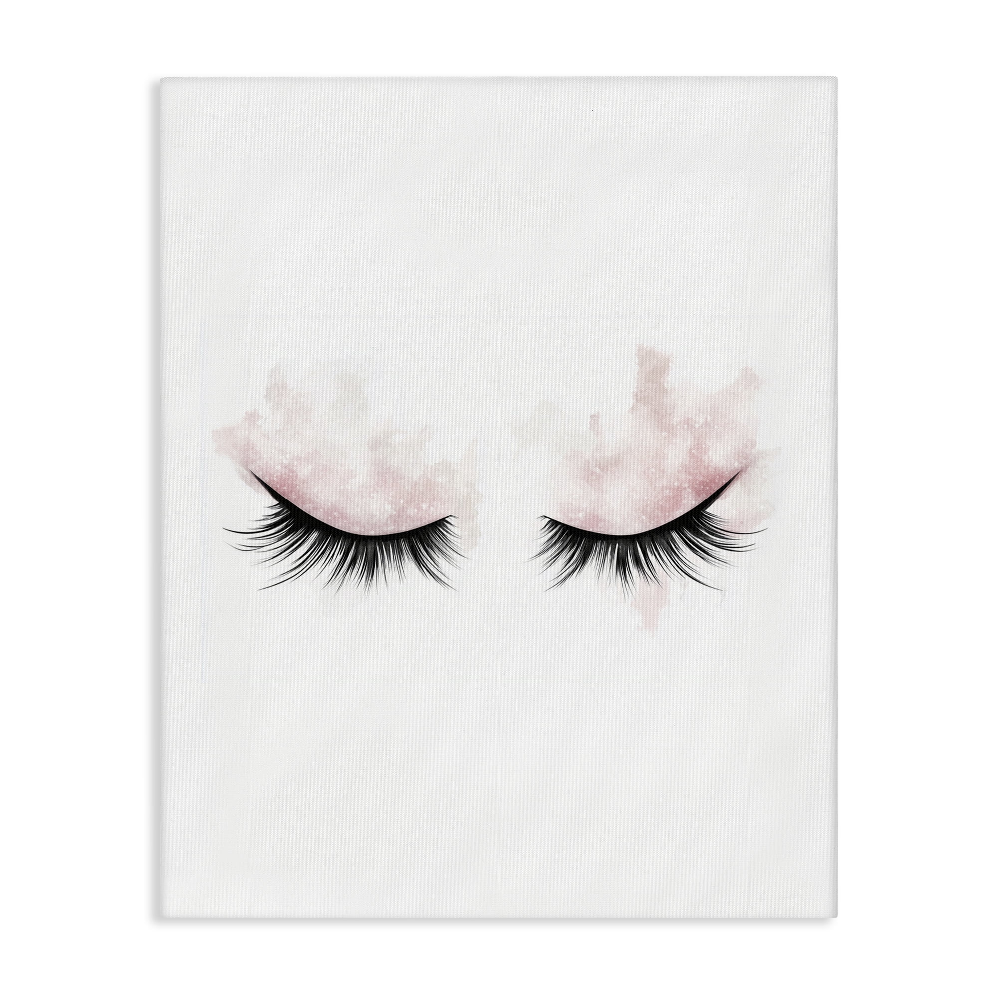 Pastel Pink Makeup & Lashes Canvas Wall Art, design by Christine Simpson Art