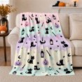 thumbnail image 1 of Pastel Pink Mint Lavender And Cream Bands, Cute Pastel Graphic Style for Families And Cat Lovers, Housewarming Gift with Cozy Flannel Blanket, Home Decor for Bedroom And Playroom And Family Room, 1 of 9