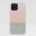 Pastal Shell Pastel Pink Sky and Seafoam Ocean Sailboat Tough Case for Apple iPhone ...