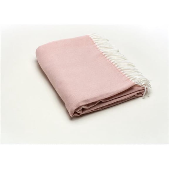 Pastel Pink Soft Acrylic Herringbone Throw Blanket