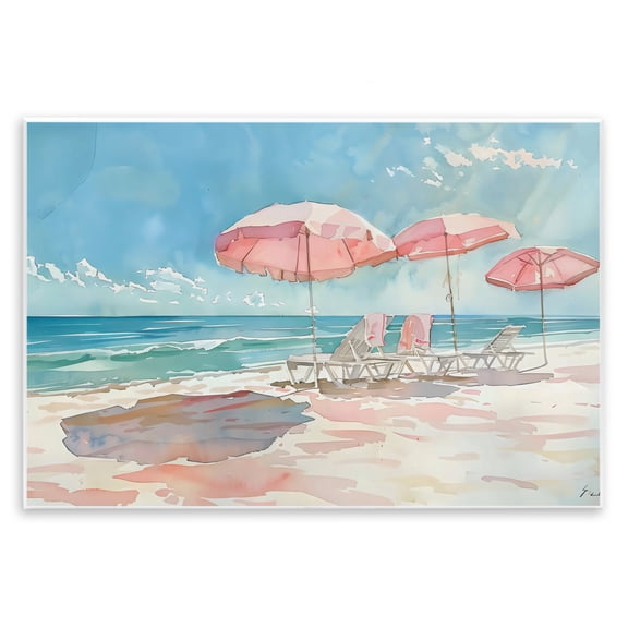 Stupell Industries Pastel Pink Watercolor Beach Wall Plaque Art, design by LSR Design Studio, 10 x 15