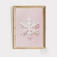 thumbnail image 1 of Pastel Pink Winter Snowflake Print: Coquette Christmas Holiday Printable, Girly Wall Art, 8x12 UNFRAMED, 1 of 3