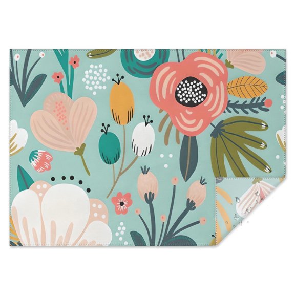 Pastel Pioneer Flower Pattern Rectangle Tablecloth 60"x84",Waterproof Polyester Rectangle Table Cloth, Wipeable Spillproof Polyester Tablecloth for Dining, Camping, Indoor and Outdoor