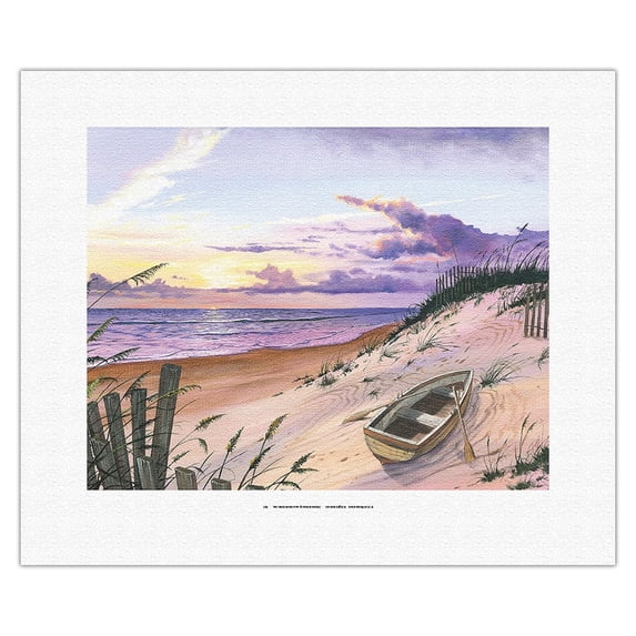 Pastel Point - Beach Sunset - From an Original Color Painting by Scott Westmoreland - Fine Art Rolled Canvas Print 11in x 14in