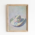 thumbnail image 1 of Pastel Polka Dot Summer Hat Coastal Poster, Stretched Canvas 8x10in, 1 of 4