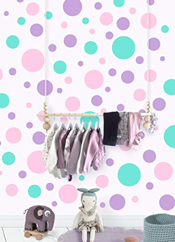 Pastel Polka Dot Wall Decals Girls Room Decor Circle Stickers Bedroom ...