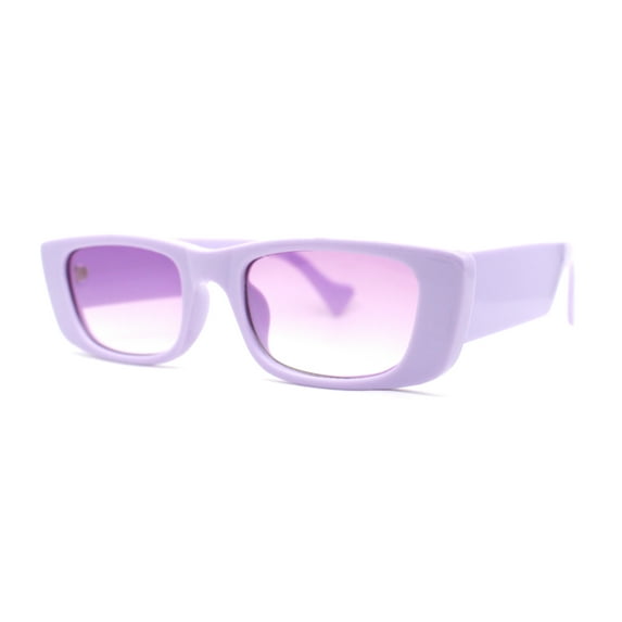 Pastel Pop Color Mod Narrow Rectangle Fashion Sunglasses Lavender Purple