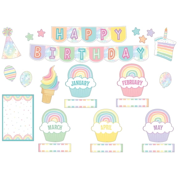 Teacher Created Resources Pastel Pop Happy Birthday Mini Bulletin Board Set