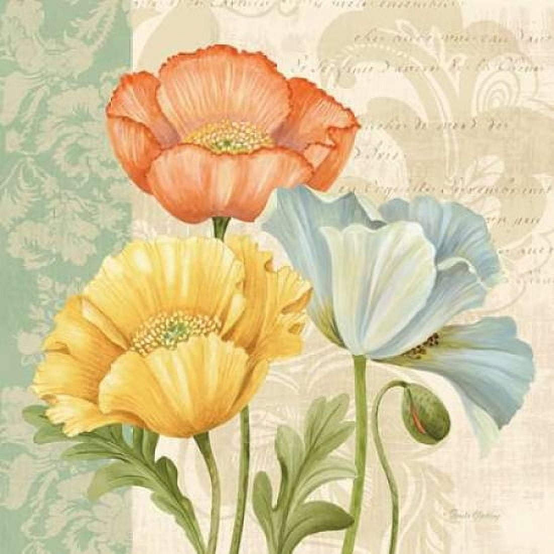 Pastel Poppies Multi I Canvas Art - Pamela Gladding (24 x 24)