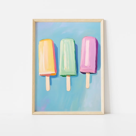 Pastel Popsicle Summer Food Art Poster Unframed Paper Print