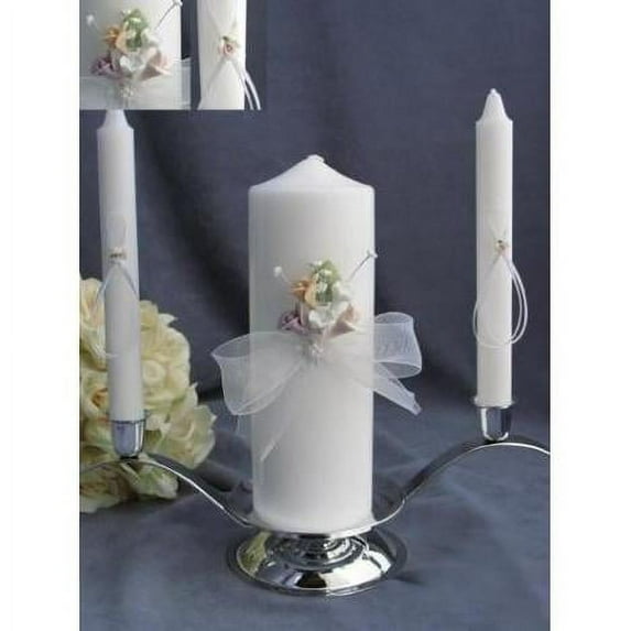 Pastel Porcelain Rose Wedding Unity Candle Set