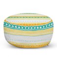 thumbnail image 1 of Pastel Pouf Cover with Zipper, Hand Drawing Sketch of Motifs in Grunge Pattern Tribal Themed Pattern, Soft Decorative Fabric Unstuffed Case, 30" W X 17.3" L, Teal Orange Pale Yellow, by Ambesonne, 1 of 3