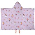 thumbnail image 1 of Pastel Princess Castle Pattern Hooded Bath Towel，60"x35" for Ages 3 To 12 Kids, Quick Dry Lightweight Soft Microfiber Hood Beach Towel Cover Up for Kids, 1 of 7