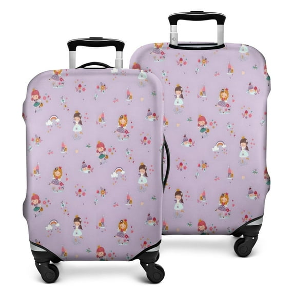 Pastel Princess Castle Pattern Luggage Cover Fashion Suitcase Cover Baggage Covers Fit 25-28 Inch Luggage (Go Travel)