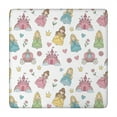 thumbnail image 1 of Pastel Princess Castle Pattern Square Fitted Tablecloth with Elastic Edge,Square Table Cover,Washable Elastic Table Cover for Home Kitchen Party Decor 34"x34", 1 of 6