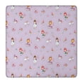 thumbnail image 1 of Pastel Princess Castle Pattern Square Fitted Tablecloth with Elastic Edge,Square Table Cover,Washable Elastic Table Cover for Home Kitchen Party Decor 36"x36", 1 of 6