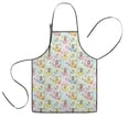 thumbnail image 1 of Pastel Princess Flower Pattern Kids Aprons for Girls and Boys,Adjustable Neck Strap Toddler Aprons for Kids Cooking Baking, 1 of 6