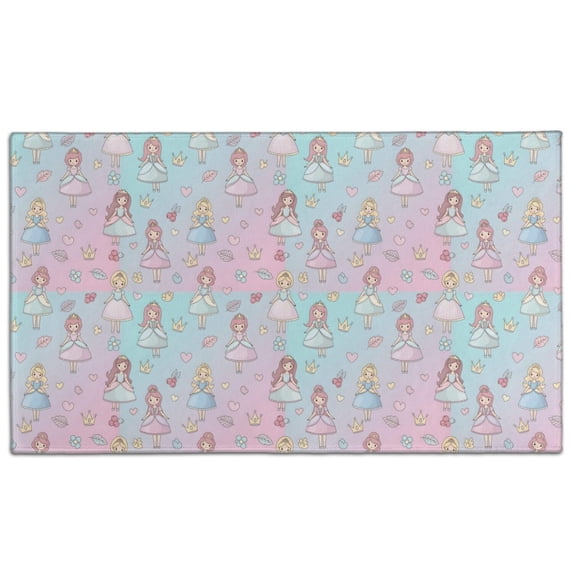 Pastel Princess Pattern Door Rugs,Washable Non Slip Door Mats Indoor,Decorative Door Mats,Entry Mat Indoor for Entrance,Bedroom,Kitchen,Bathroom,17"x30"