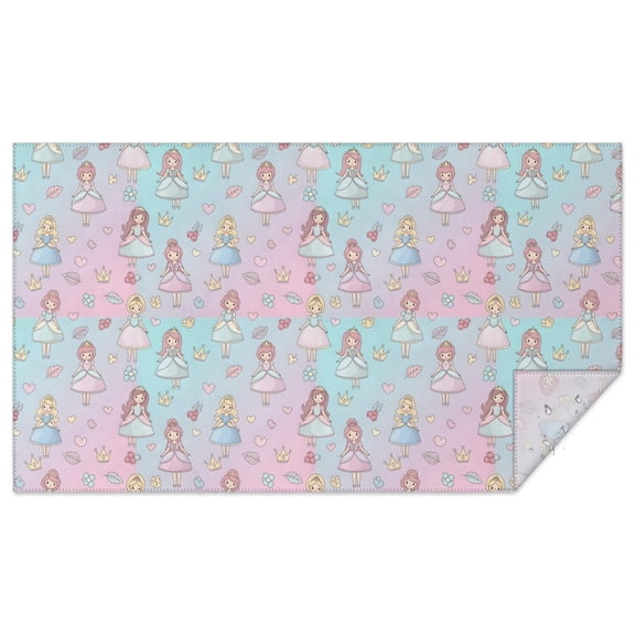 Pastel Princess Pattern Rectangle Tablecloth 60"x102",Waterproof Polyester Rectangle Table Cloth, Wipeable Spillproof Polyester Tablecloth for Dining, Camping, Indoor and Outdoor