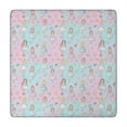 thumbnail image 1 of Pastel Princess Pattern Square Fitted Tablecloth with Elastic Edge,Square Table Cover,Washable Elastic Table Cover for Home Kitchen Party Decor 34"x34", 1 of 6