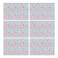 thumbnail image 1 of Pastel Princess Pattern Summer Placemats Table Placemats Set Of 6-Linen Kitchen Washable Placemats Table Mats 11.8"x17.7"Non-Slip Heat Resistant, 1 of 5