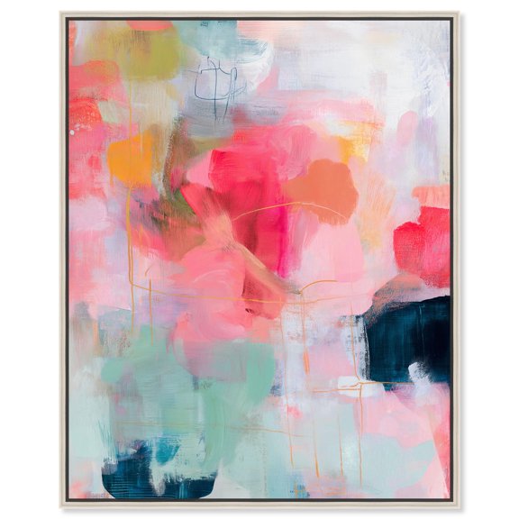 Pastel Prism Canvas Print Bright Wall Decor by Art Remedy, Silver Frame, 36 x 45
