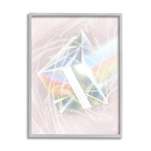 Pastel Prism Rainbow Reflection Abstract Graphic Art Gray Framed Art Print Wall Art