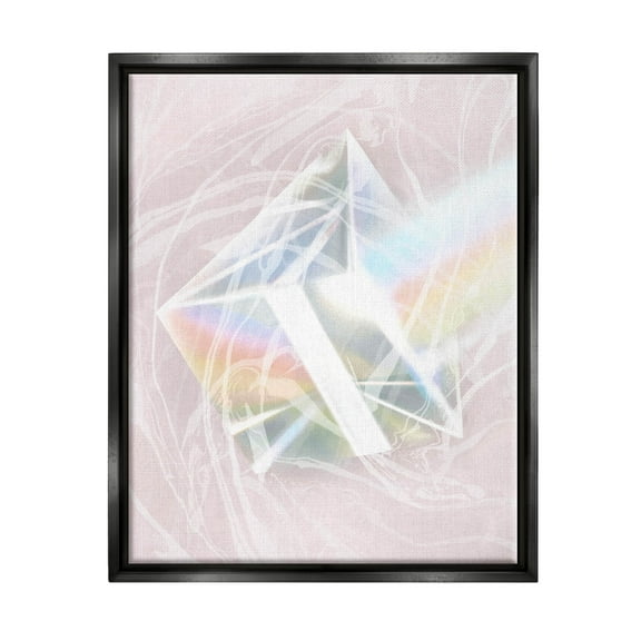Pastel Prism Rainbow Reflection Abstract Graphic Art Jet Black Framed Art Print Wall Art