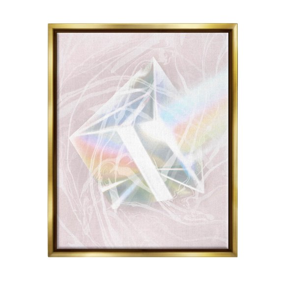 Pastel Prism Rainbow Reflection Abstract Graphic Art Metallic Gold Framed Art Print Wall Art