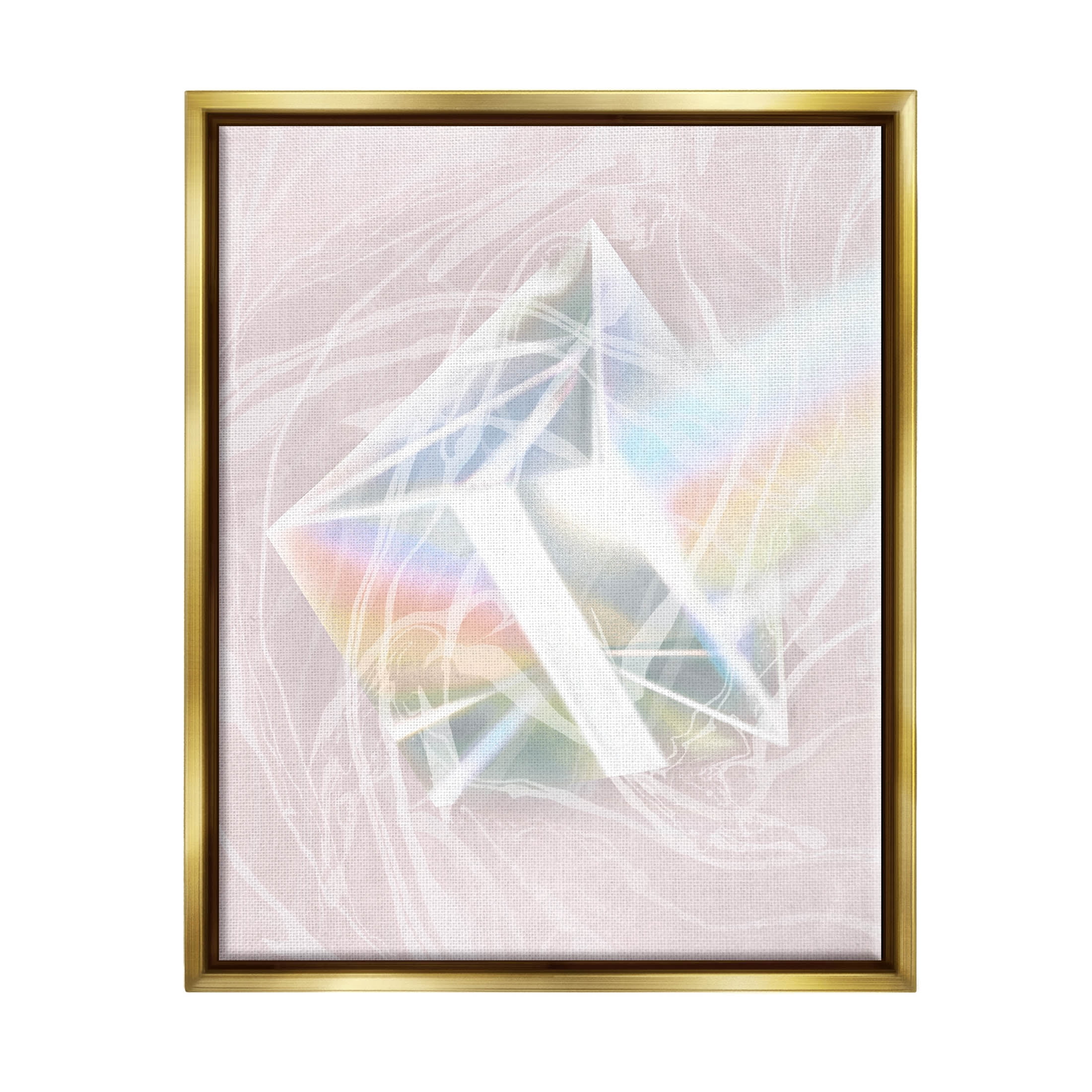 Pastel Prism Rainbow Reflection Abstract Graphic Art Metallic Gold Framed Art Print Wall Art