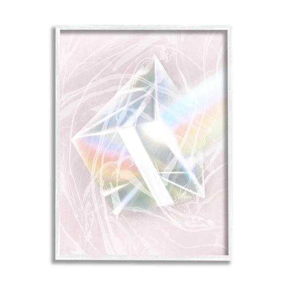 Pastel Prism Rainbow Reflection Abstract Graphic Art White Framed Art Print Wall Art