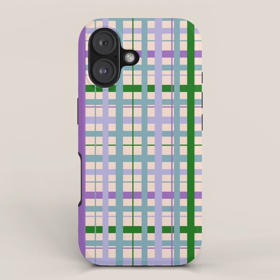 Pastal Shell Pastel Purple, Light Blue, Green and Cream Plaid Tough Case for Apple ...