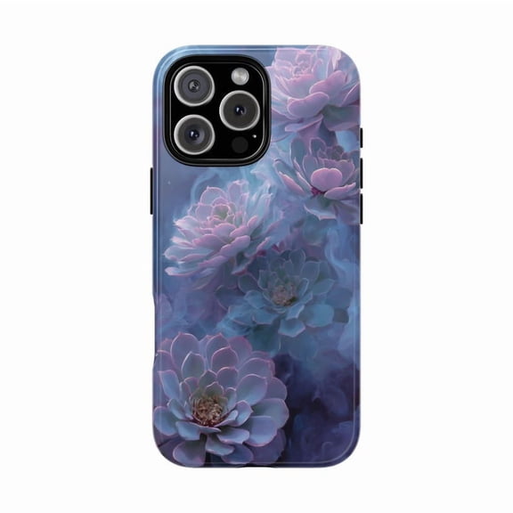 Pastel Purple Succulents Soft Smoke Floral Aesthetic Case for iPhone 17 16 15 14 13 12 11 Pro Max